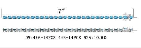 Sterling Silver Semi Mount Bracelet Setting Oval OV 6X4mm - Syzjewelry