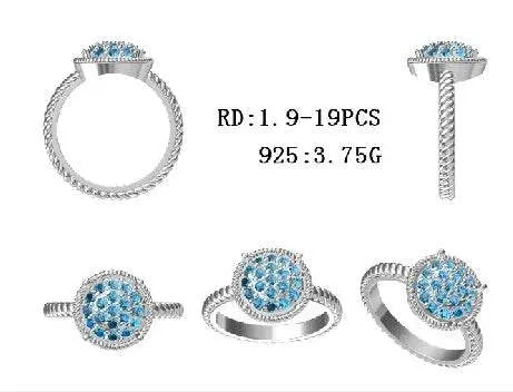 Sterling Silver Semi Mount Ring Setting Round RD 1.9mm - Syzjewelry