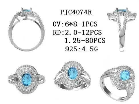 Sterling Silver Semi Mount Ring Setting Oval OV 8X6mm - Syzjewelry