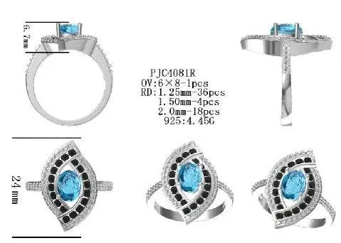 Sterling Silver Semi Mount Ring Setting Oval OV 8X6mm - Syzjewelry