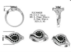 Sterling Silver Semi Mount Ring Setting Pear PE 7X5mm - Syzjewelry