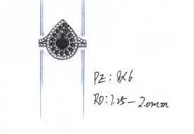 Sterling Silver Semi Mount Ring Setting Pear PE 8X6mm - Syzjewelry