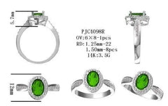 Sterling Silver Semi Mount Ring Setting Oval OV 8X6mm - Syzjewelry