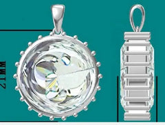 Sterling Silver Semi Mount Pendant Setting Round RD 18x8mm - Syzjewelry