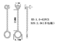 Sterling Silver Semi Mount Earrings Setting Round RD 1.0mm - Syzjewelry