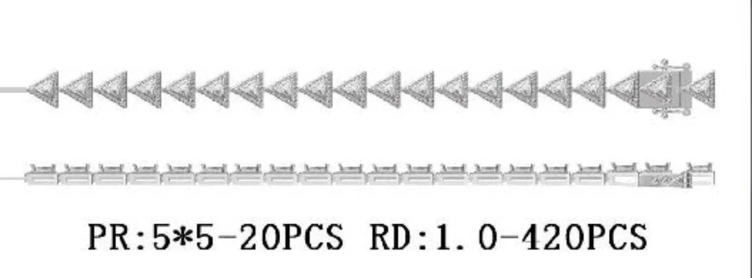 Sterling Silver Semi Mount Bracelet Setting Trillion TRI 5x5mm - Syzjewelry