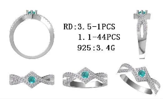 Sterling Silver Semi Mount Ring Setting Round RD 3.5mm - Syzjewelry