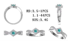 Sterling Silver Semi Mount Ring Setting Round RD 3.5mm - Syzjewelry