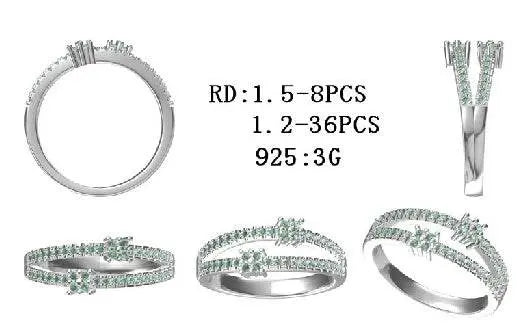 Sterling Silver Semi Mount Ring Setting Round RD 1.5mm - Syzjewelry