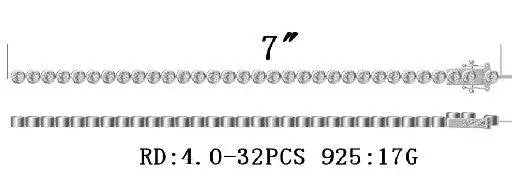 Sterling Silver Semi Mount Bracelet Setting Round RD 4x4mm - Syzjewelry