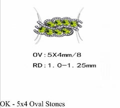 Sterling Silver Semi Mount Ring Setting Oval OV 5X4mm - Syzjewelry