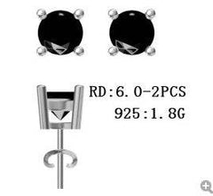 Sterling Silver Semi Mount Earrings Setting Round RD 6x6mm - Syzjewelry