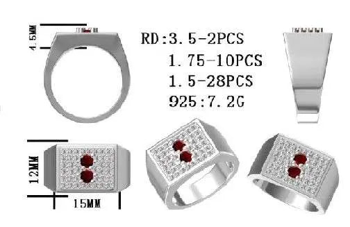 Sterling Silver Semi Mount Ring Setting Round RD 3.5mm - Syzjewelry