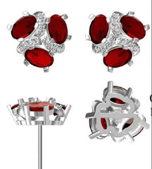 Sterling Silver Semi Mount Earrings Setting Oval OV 6X4mm - Syzjewelry