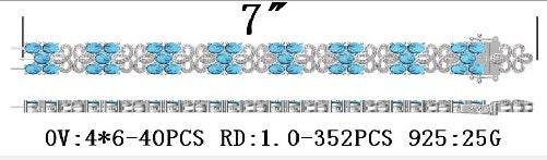 Sterling Silver Semi Mount Bracelet Setting Oval OV 6X4mm - Syzjewelry