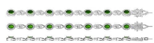 Sterling Silver Semi Mount Bracelet Setting Oval OV 7X5mm - Syzjewelry