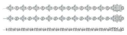 Sterling Silver Semi Mount Bracelet Setting Round RD 4x4mm - Syzjewelry