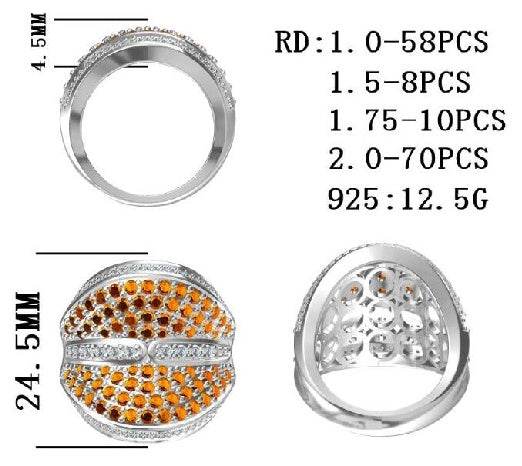 Sterling Silver Semi Mount Ring Setting Round RD 2x2mm - Syzjewelry