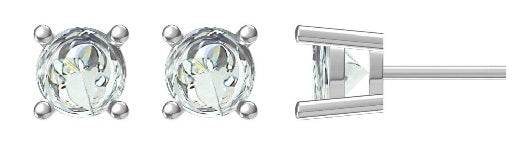 Sterling Silver Semi Mount Earrings Setting Round RD 5x5mm - Syzjewelry