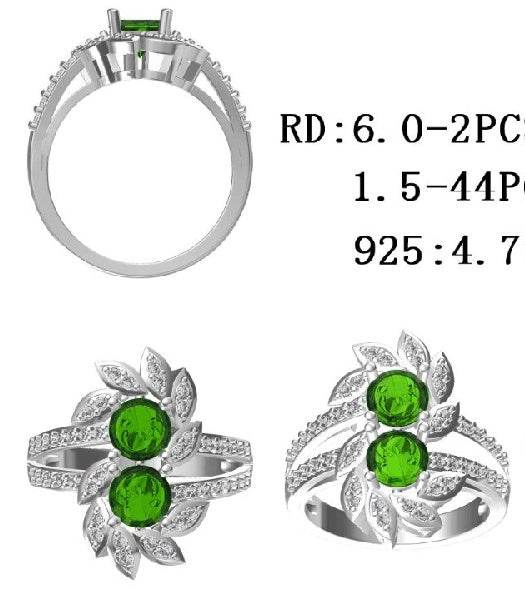 Sterling Silver Semi Mount Ring Setting Round RD 6x6mm - Syzjewelry