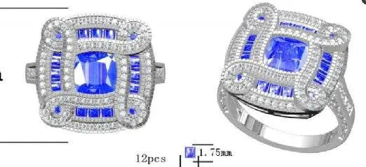 Sterling Silver Semi Mount Ring Setting Cushion CU 8X8mm - Syzjewelry