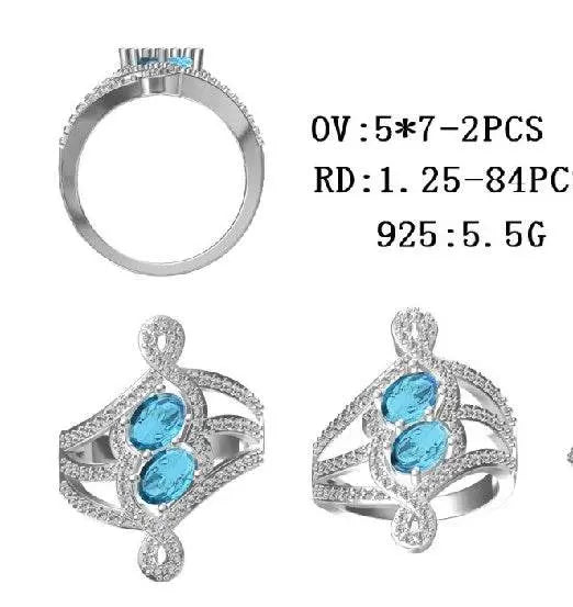 Sterling Silver Semi Mount Ring Setting Oval OV 7X5mm - Syzjewelry