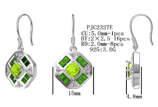 Sterling Silver Semi Mount Earrings Setting Cushion CU 5X5mm - Syzjewelry