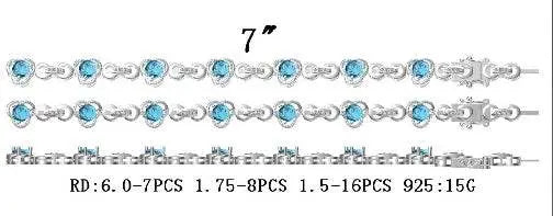 Sterling Silver Semi Mount Bracelet Setting Round RD 6x6mm - Syzjewelry