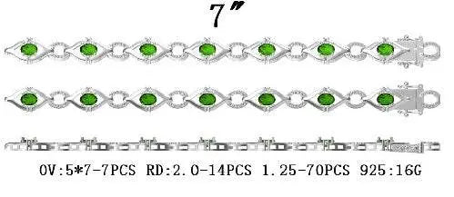 Sterling Silver Semi Mount Bracelet Setting Oval OV 7X5mm - Syzjewelry