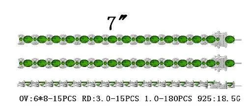 Sterling Silver Semi Mount Bracelet Setting Oval OV 8X6mm - Syzjewelry