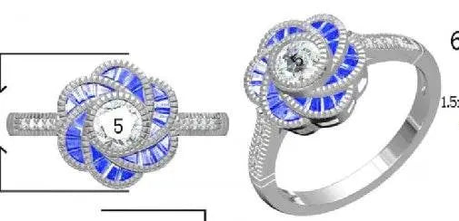 Sterling Silver Semi Mount Ring Setting Round RD 5x5mm - Syzjewelry