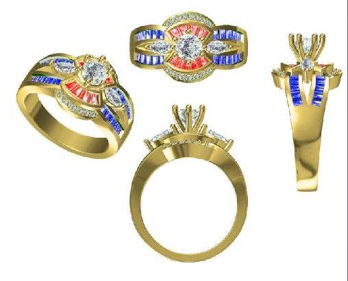 Sterling Silver Semi Mount Ring Setting Round RD 5x5mm - Syzjewelry