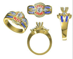 Sterling Silver Semi Mount Ring Setting Round RD 5x5mm - Syzjewelry