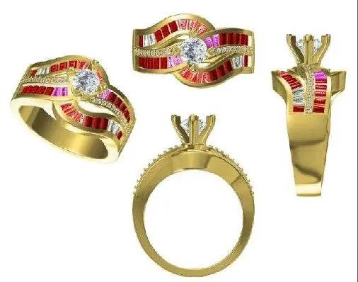 Sterling Silver Semi Mount Ring Setting Round RD 5x5mm - Syzjewelry