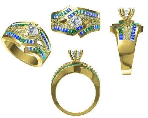 Sterling Silver Semi Mount Ring Setting Round RD 5x5mm - Syzjewelry