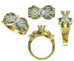 Sterling Silver Semi Mount Ring Setting Round RD 5x5mm - Syzjewelry