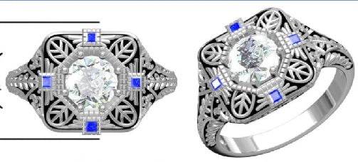 Sterling Silver Semi Mount Ring Setting Round RD 6.5mm - Syzjewelry