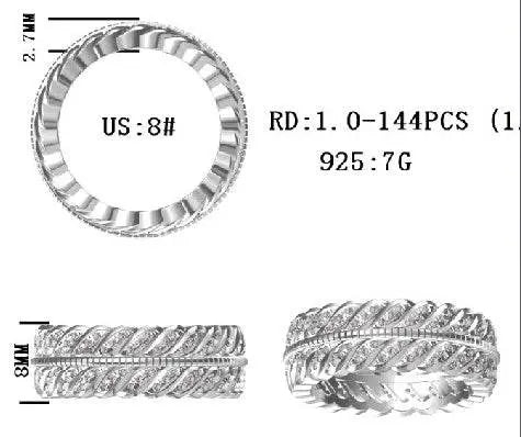 Sterling Silver Semi Mount Ring Setting Round RD 1.0mm - Syzjewelry