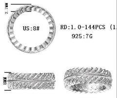 Sterling Silver Semi Mount Ring Setting Round RD 1.0mm - Syzjewelry