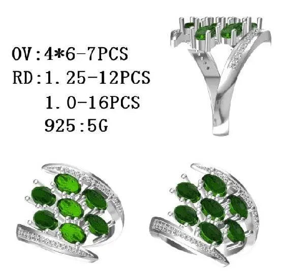 Sterling Silver Semi Mount Ring Setting Oval OV 6X4mm - Syzjewelry