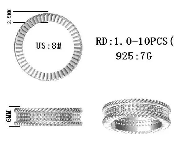 Sterling Silver Semi Mount Ring Setting Round RD 1.0mm - Syzjewelry