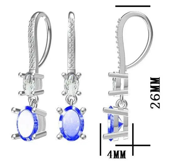 Sterling Silver Semi Mount Earrings Setting Oval OV 7X5mm - Syzjewelry