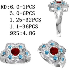 Sterling Silver Semi Mount Ring Setting Round RD 6x6mm - Syzjewelry