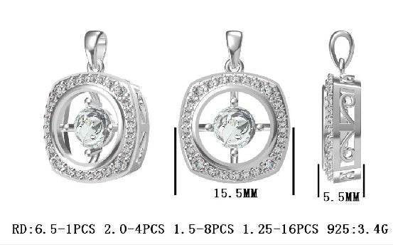 Sterling Silver Semi Mount Pendant Setting Round RD 6.5mm - Syzjewelry