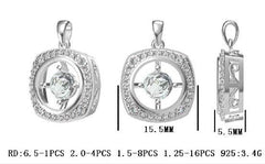 Sterling Silver Semi Mount Pendant Setting Round RD 6.5mm - Syzjewelry