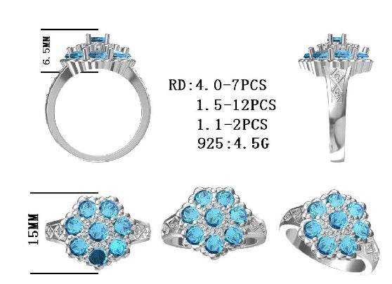 Sterling Silver Semi Mount Ring Setting Round RD 4x4mm - Syzjewelry