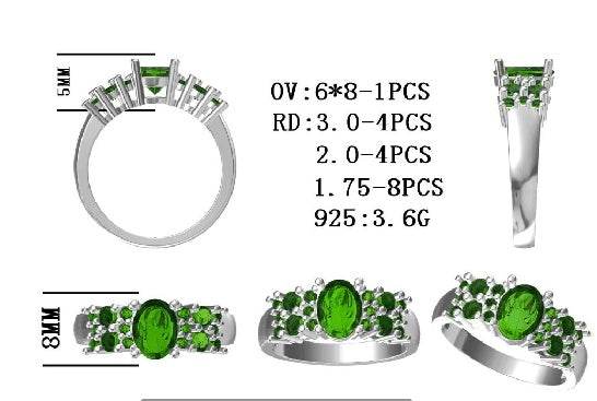 Sterling Silver Semi Mount Ring Setting Oval OV 8X6mm - Syzjewelry