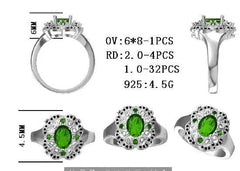 Sterling Silver Semi Mount Ring Setting Oval OV 8X6mm - Syzjewelry