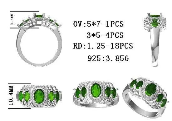 Sterling Silver Semi Mount Ring Setting Oval OV 7X5mm - Syzjewelry