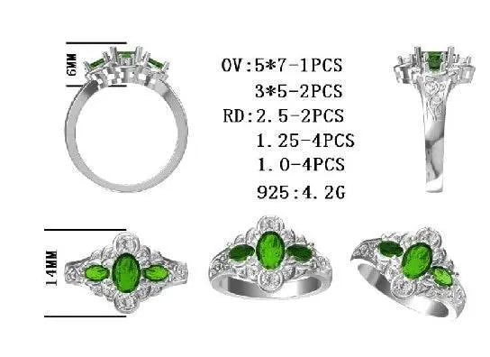 Sterling Silver Semi Mount Ring Setting Oval OV 7X5mm - Syzjewelry